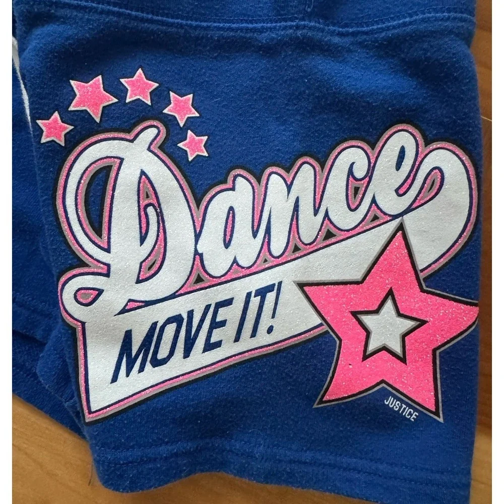 Vintage Justice Shorts Girls 8 Blue DANCE Active Varsity Athleisure Lounge Cozy